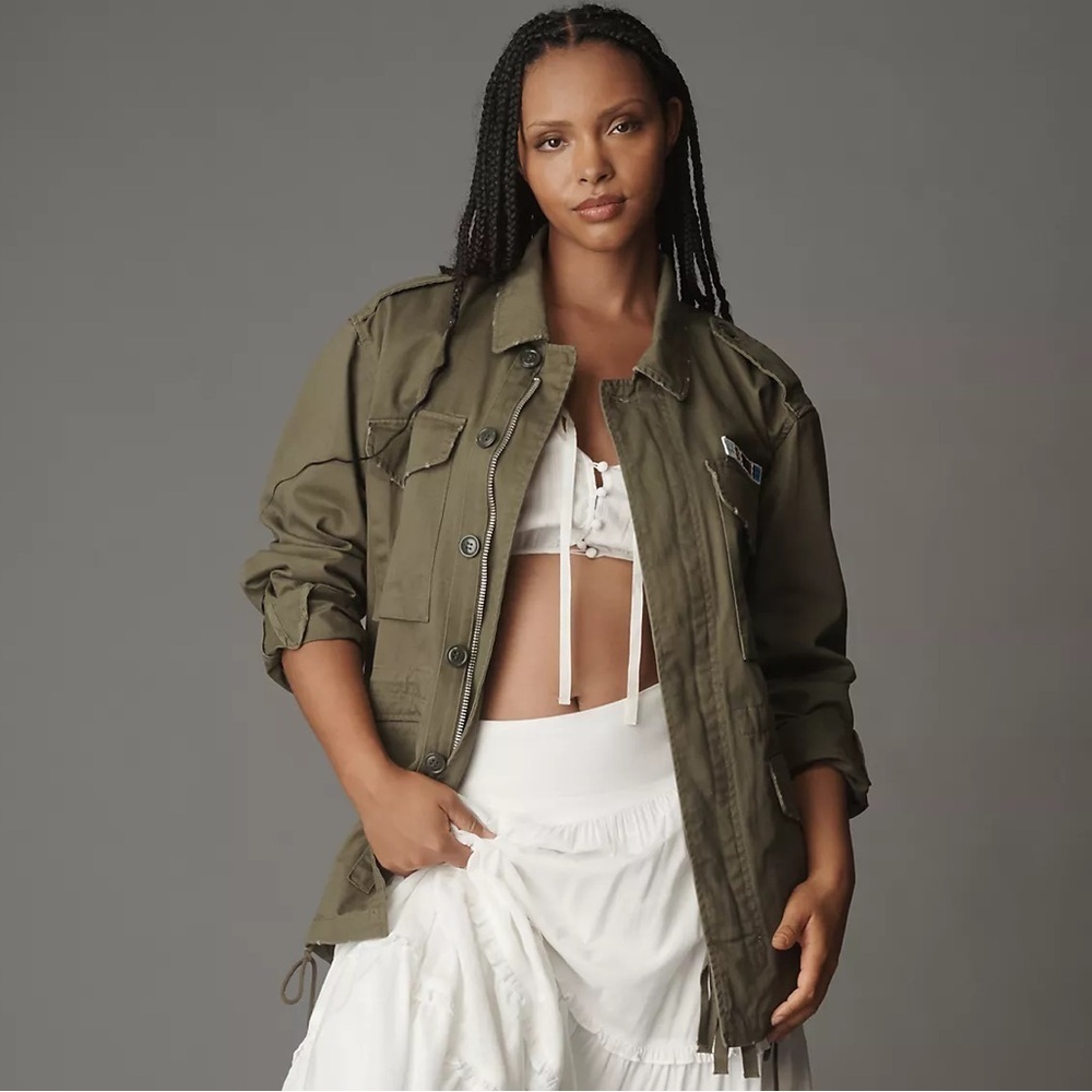 NWT! Anthropologie Green Pilcro Cotton Utility Jacket - Size Small